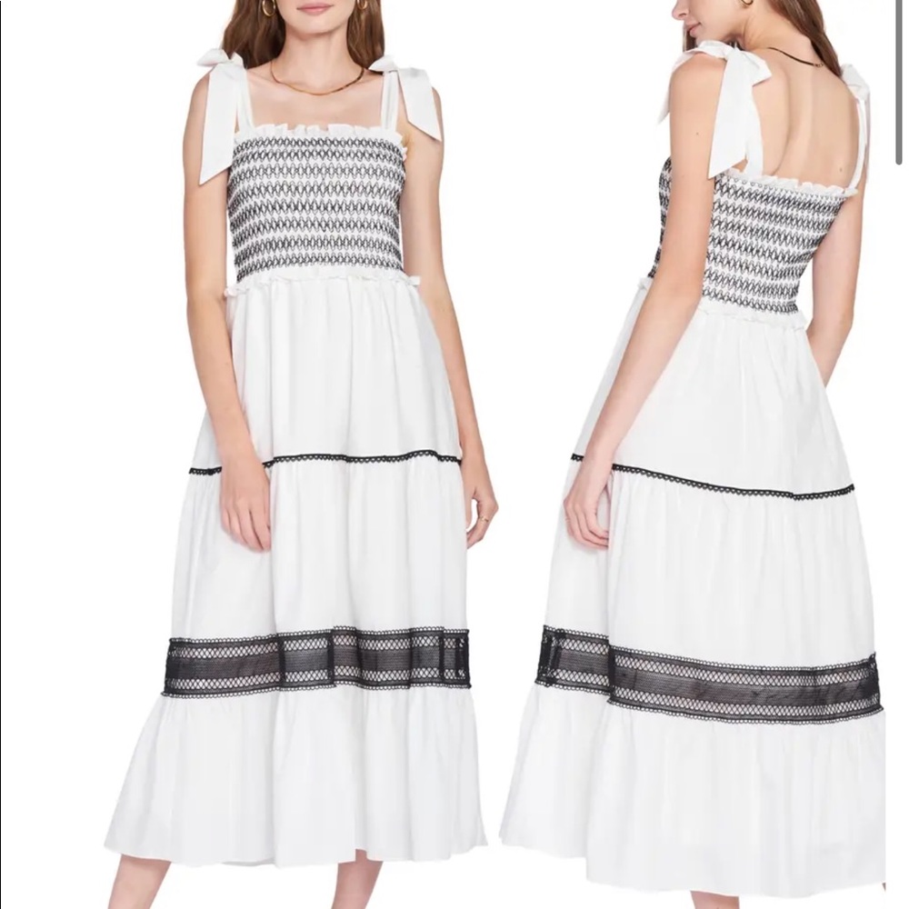 En Saison Shay Smock Bodice  Midi Dress